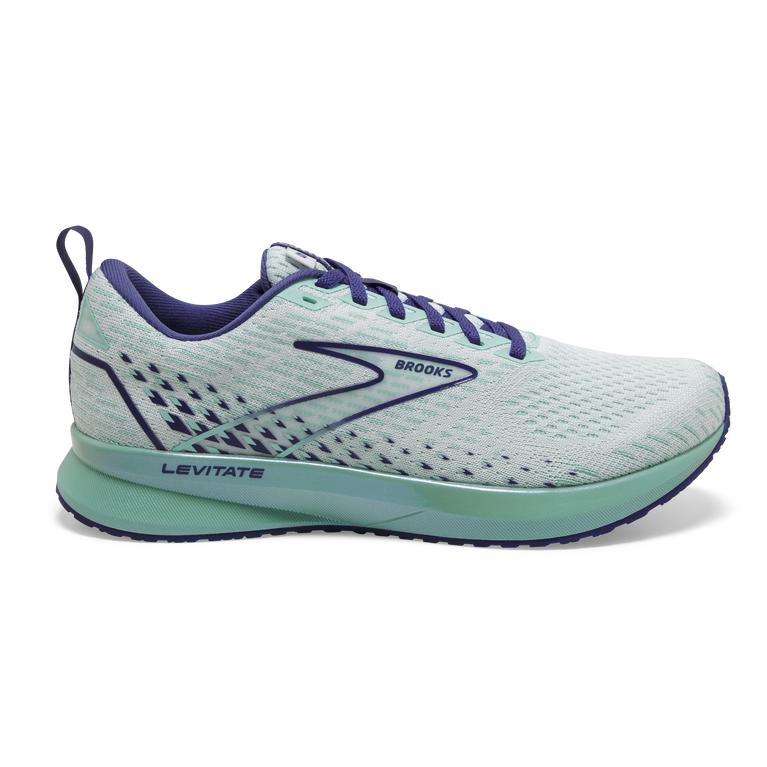 Brooks Women's Levitate 5 Road Running Shoes - White/Navy Blue/Yucca (BLSN39270)